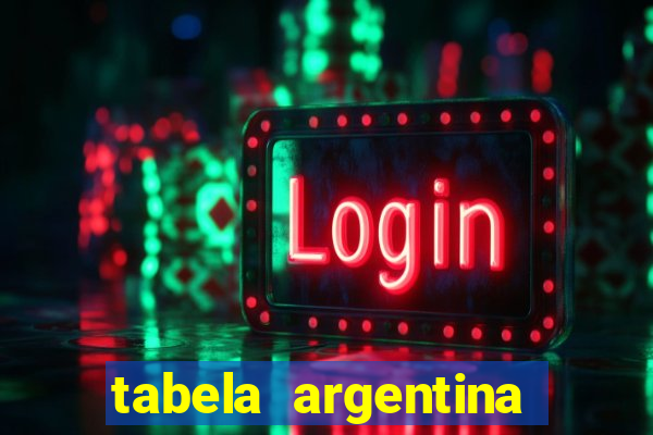 tabela argentina torneo betano